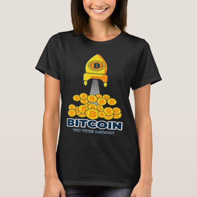 Bitcoin To the Moon & Back Bitcoin Cryptocurrency  T-Shirt (Vorderseite)