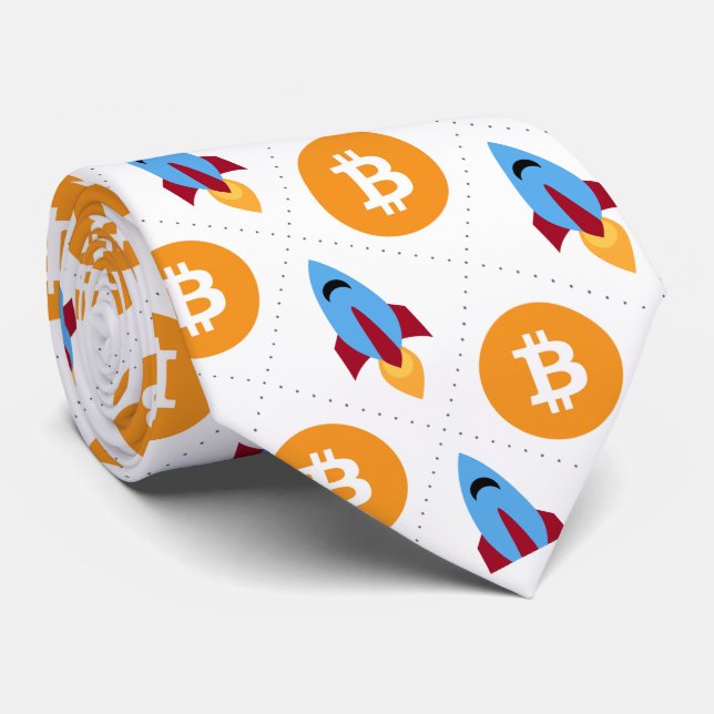 Bitcoin to the moon rocket crypto stockings krawatte (Gerollt)