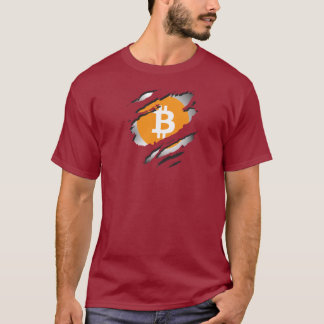 Bitcoin-Torn-Bild mit Logo-Darstellung unten - T-Shirt