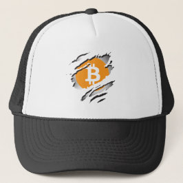 Bitcoin Torn Logo Reveage Image - Trucker Hat Truckerkappe