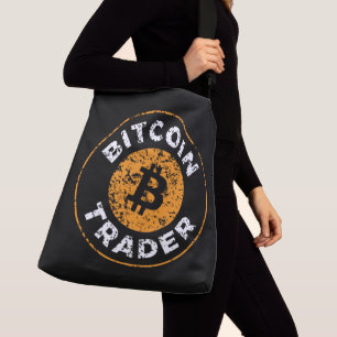 Bitcoin Trader Grunge Text Circle Kontur Black Tragetaschen Mit Langen Trägern