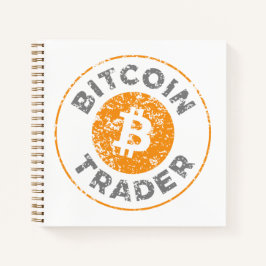 Bitcoin Trader Grunge Text Circle Kontur Square Notizbuch