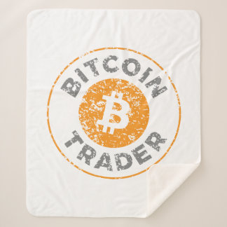 Bitcoin Trader Grunge Text Circle Kontur Weiß Sherpadecke