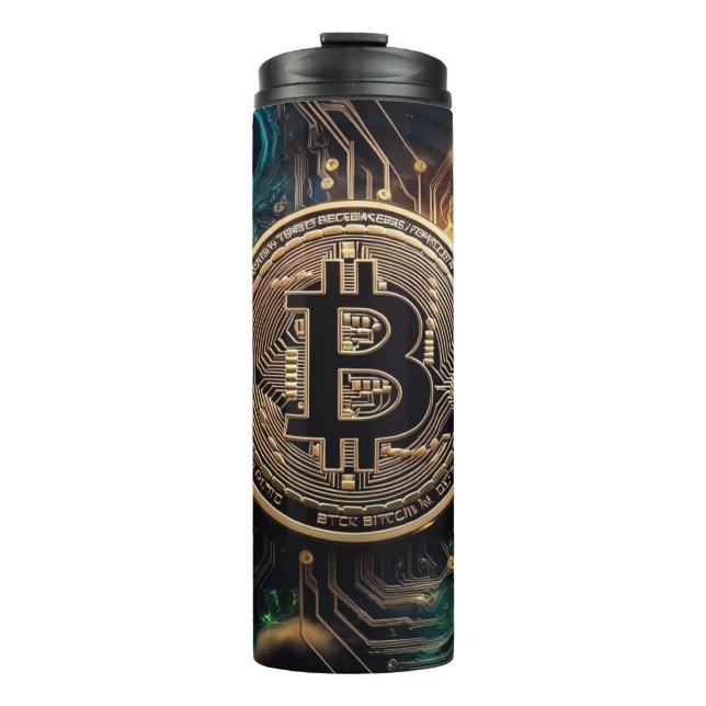 Bitcoin Tumbler Thermosbecher (Vorderseite)