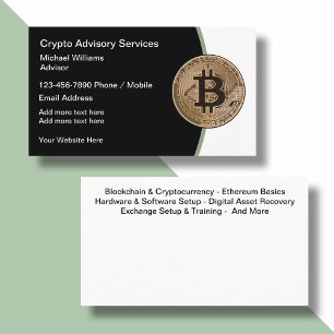 Bitcoin und Cryto Ethereum Services Geschäftskarte Visitenkarte
