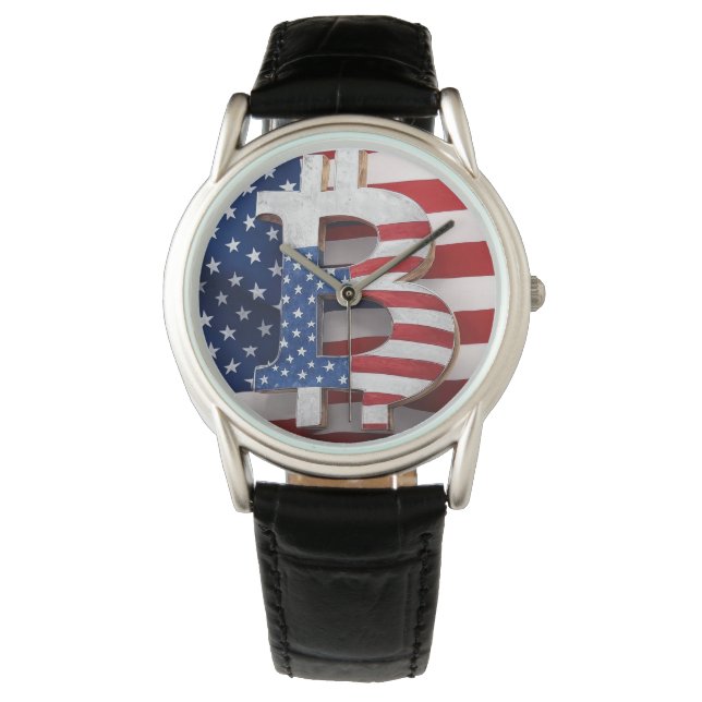Bitcoin USA Armbanduhr (Vorderseite)