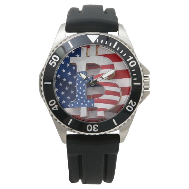 Bitcoin USA Armbanduhr (Vorderseite)