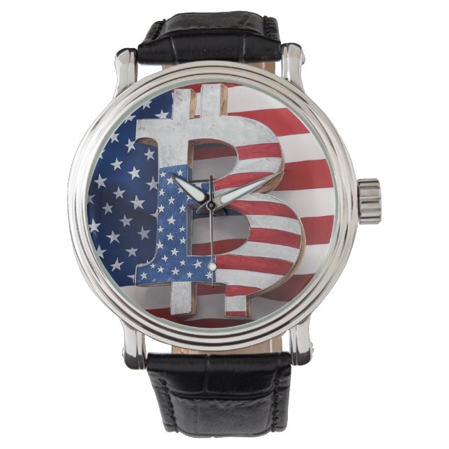 Bitcoin USA Armbanduhr (Vorderseite)