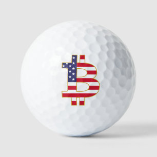 Bitcoin USA Flag - Btc Crypto Golfball