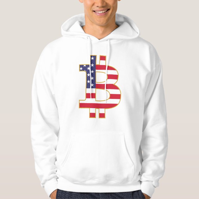 Bitcoin USA Flag - Btc Crypto Hoodie (Vorderseite)