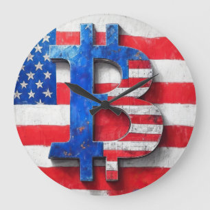 Bitcoin USA Große Wanduhr