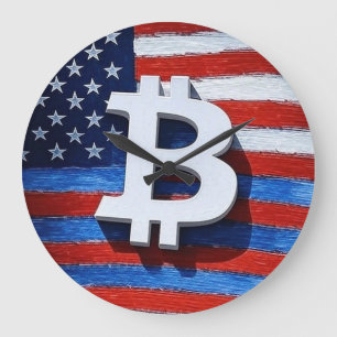 Bitcoin USA Große Wanduhr