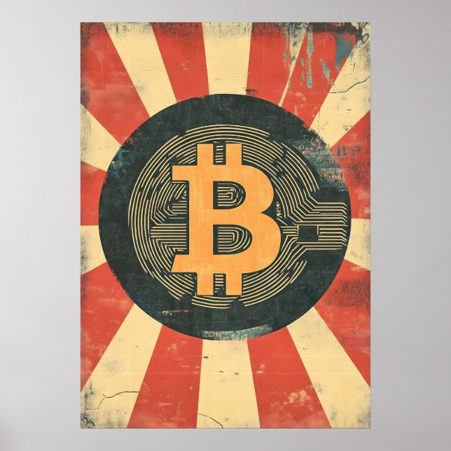 Bitcoin Vintage Poster (Vorne)