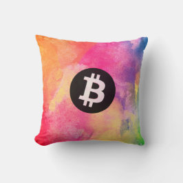 Bitcoin Wasserfarbe (Stil 1 - Genesis) Kissen