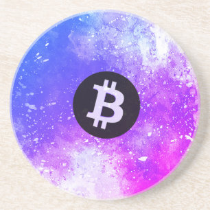 Bitcoin-Wasserfarbe (Stil 2 - Miami) Getränkeuntersetzer