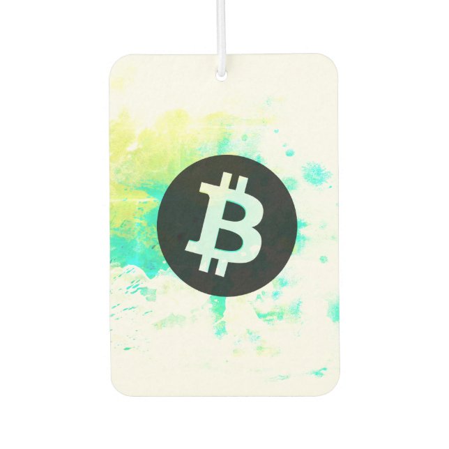 Bitcoin Wasserfarbe (Stil 7 - Stack Sats) Autolufterfrischer (Vorderseite)
