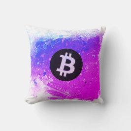 Bitcoin Watercolor (Style 6 - Miami Beach) Kissen