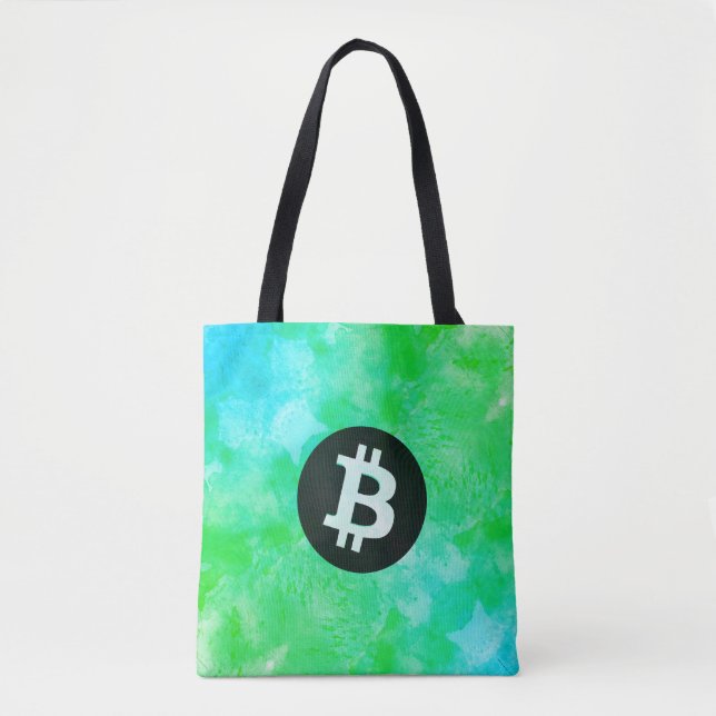 Bitcoin Watercolor (Style $ - Green Day) (Vorderseite)