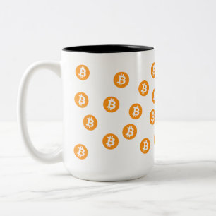 Bitcoin Wave BTC Crypto Token Zweifarbige Tasse