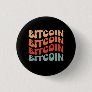 Bitcoin Wavy Text Stilvolle Crypto Typografie Desi Button