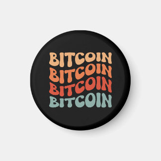 Bitcoin Wavy Text Stilvolle Crypto Typografie Desi Magnet