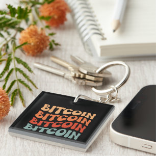 Bitcoin Wavy Text Stilvolle Crypto Typografie Desi Schlüsselanhänger