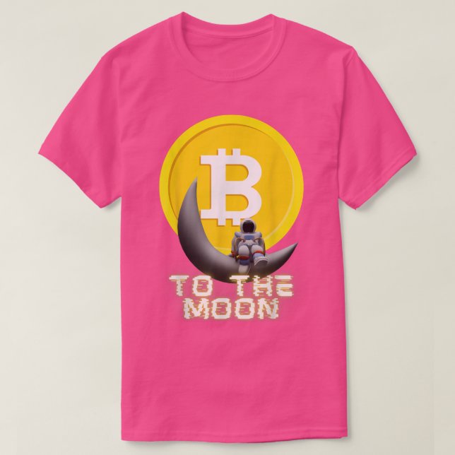 Bitcoin wechselt Astronaut zum Mondkryptocurre T-Shirt (Design vorne)
