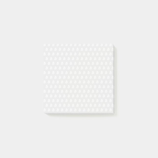 Bitcoin Weiß Post-it Klebezettel (Vorderseite)