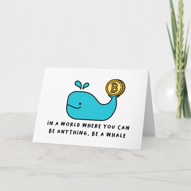 Bitcoin Whale Crypto Investor & BTC Trading Design Dankeskarte (Vorderseite)