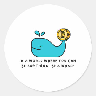 Bitcoin Whale Crypto Investor & BTC Trading Design Runder Aufkleber