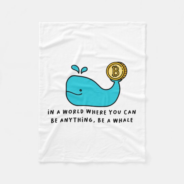 Bitcoin Whale Funny Crypto Investor Cartoon Design Fleecedecke (Vorderseite)