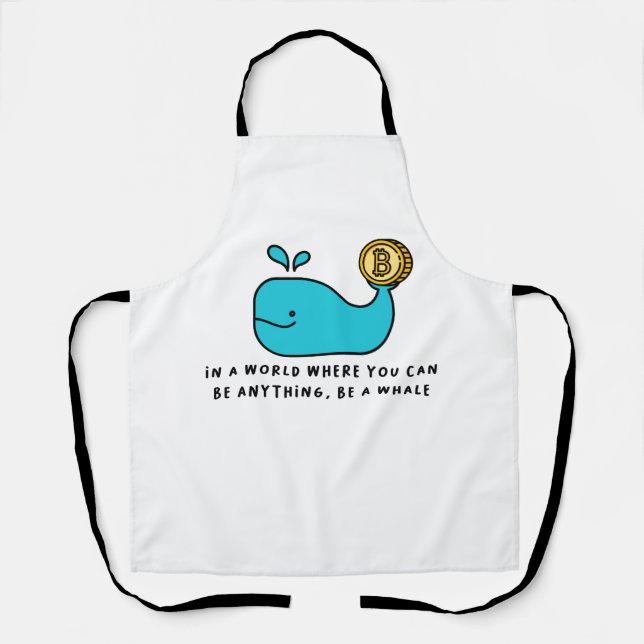 Bitcoin Whale Funny Crypto Investor Cartoon Design Schürze (Vorderseite)