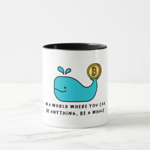 Bitcoin Whale Funny Crypto Investor Cartoon Design Tasse