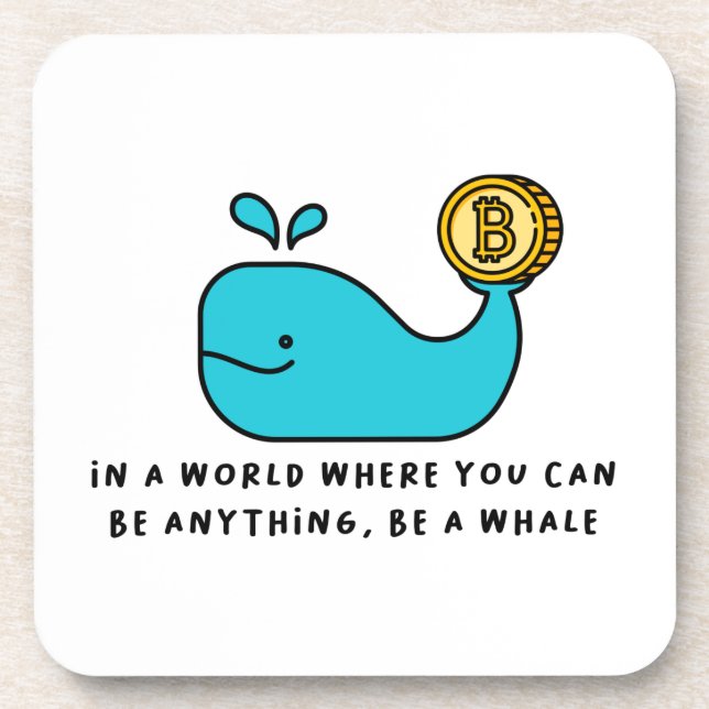 Bitcoin Whale T - Shirt Getränkeuntersetzer (Vorderseite)
