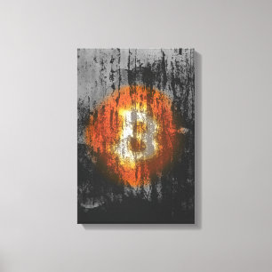 Bitcoin-Widerstands-Kunst (auf schwarzer Wand HD) Leinwanddruck