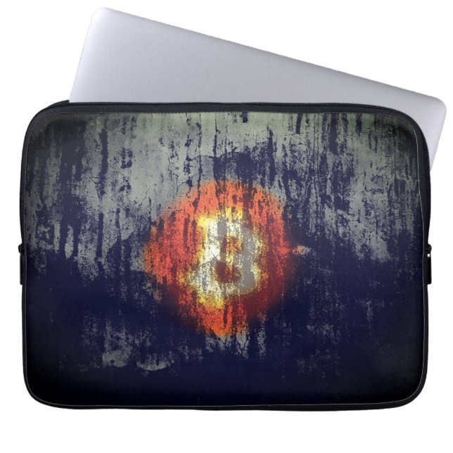 Bitcoin-widerstandsfähige Kunst Laptopschutzhülle (Vorderseite)