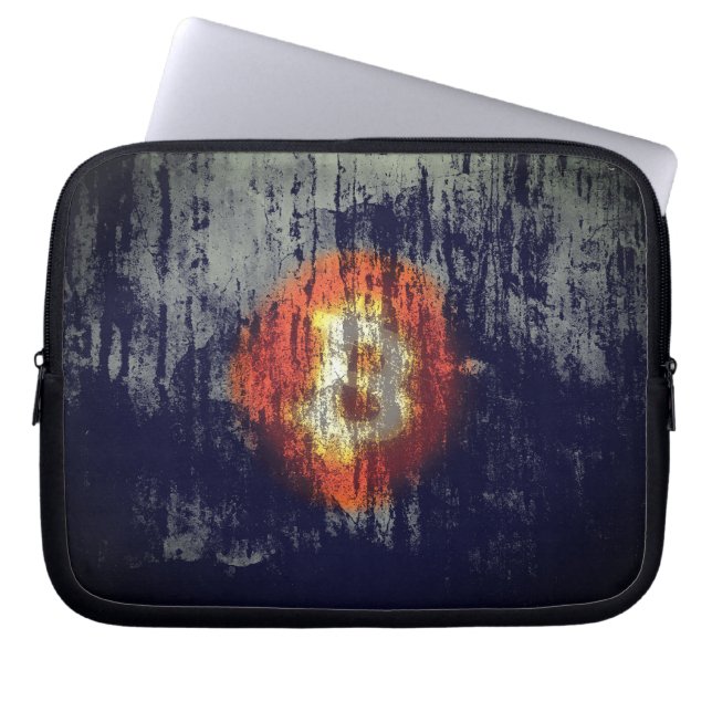 Bitcoin-widerstandsfähige Kunst Laptopschutzhülle (Vorderseite)