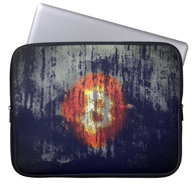 Bitcoin-widerstandsfähige Kunst Laptopschutzhülle (Vorderseite)