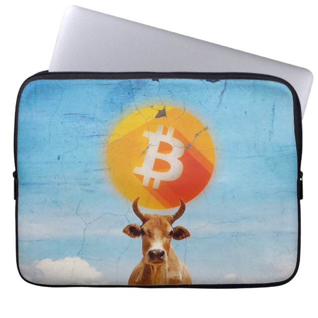 Bitcoin widerstandsfähiger Bulle Laptopschutzhülle (Vorderseite)