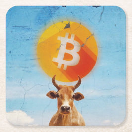 Bitcoin widerstandsfähiger Bulle Rechteckiger Pappuntersetzer