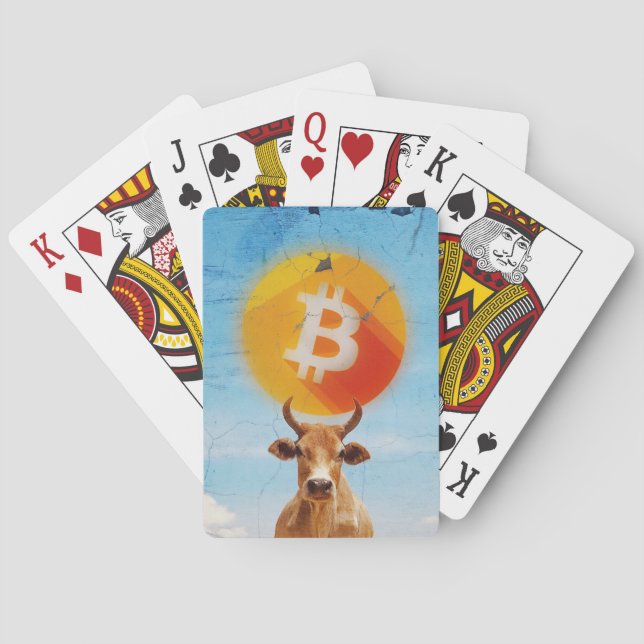 Bitcoin widerstandsfähiger Bulle Spielkarten (Rückseite)