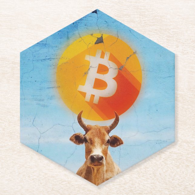 Bitcoin widerstandsfähiger Bulle Untersetzer (Vorderseite)