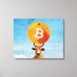 Bitcoin widerstandsfähiger Bulle (Vibrant HD) Leinwanddruck