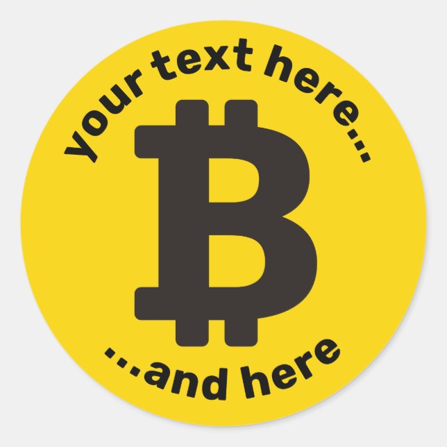 Bitcoin-Zeichen Runder Aufkleber (Vorderseite)