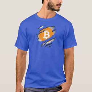 Bitcoin zerrissenes Bild mit Logo-Enthüllung darun T-Shirt