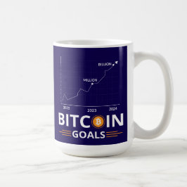 Bitcoin-Ziele-Chart Kryptowährung-Wachstum Kaffeetasse