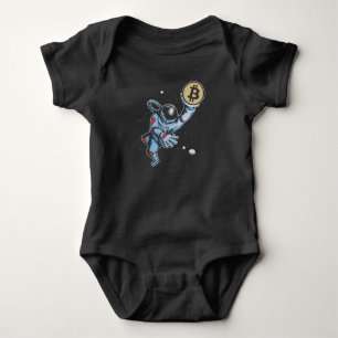 Bitcoin zum Mond Astronaut Baby Strampler