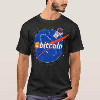 Bitcoin zum Mond Astronaut Krypto Kryptowährung T-Shirt