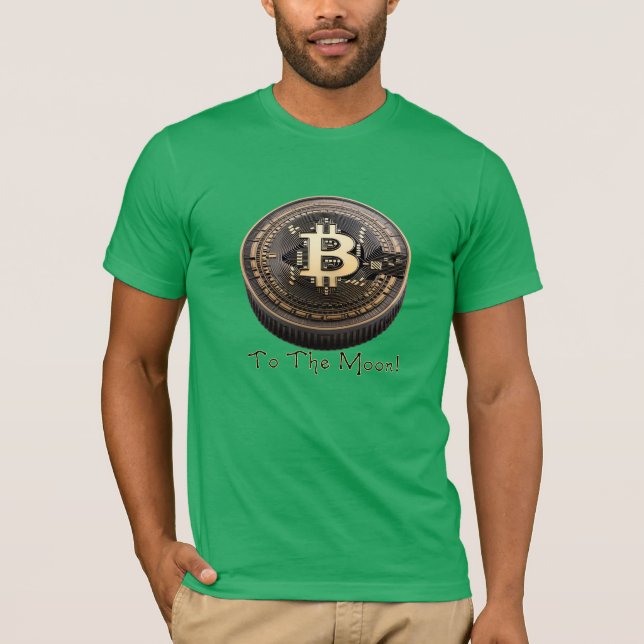 Bitcoin zum Mond: Tragen Sie die Zukunft von Krypt T-Shirt (Vorderseite)