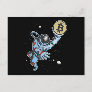 Bitcoin zum Mondastronaut Postkarte